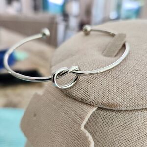 Love Knot Cuff Bracelet silver tone total of 2